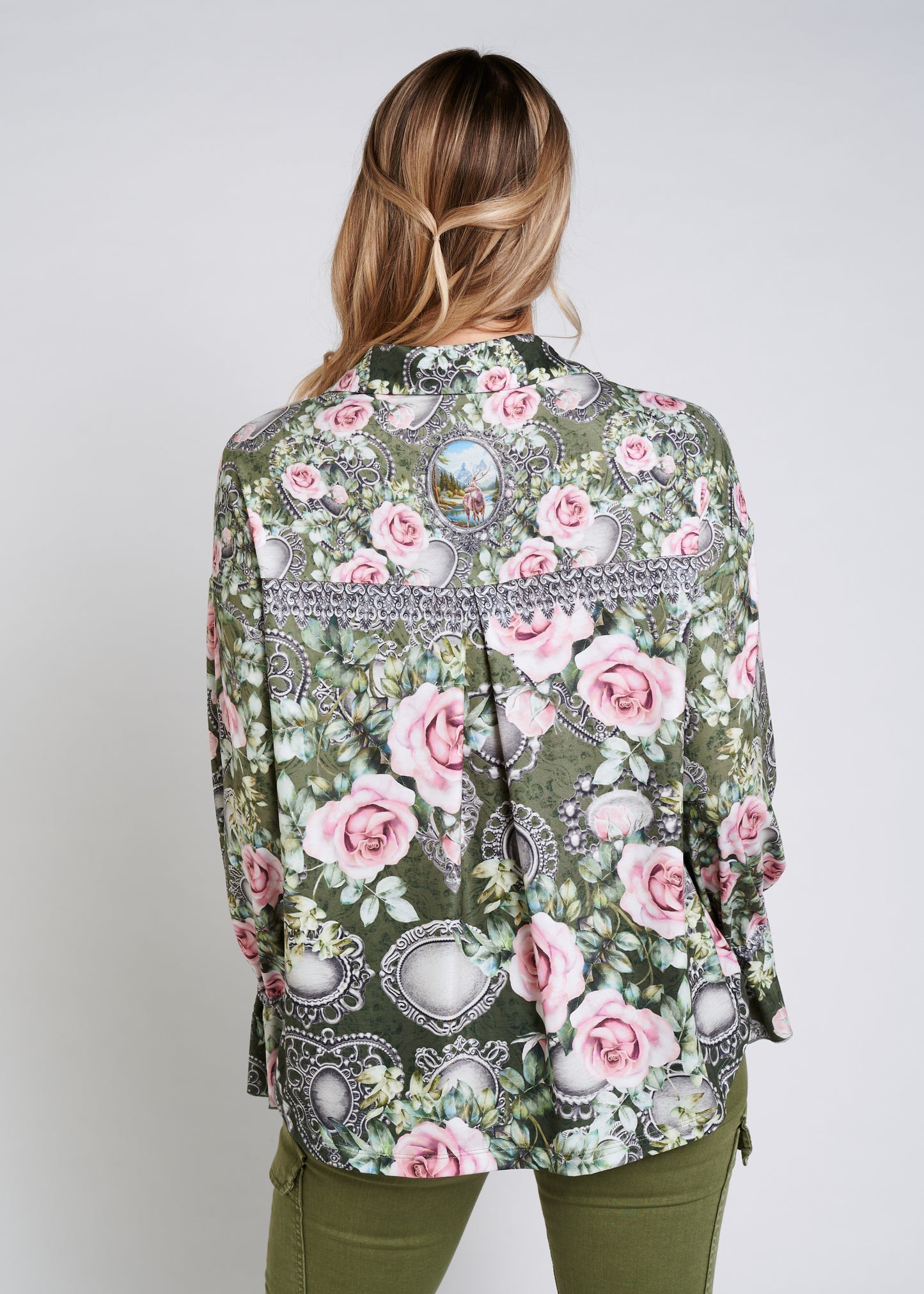 Jersy Shirt With Collar And Frills