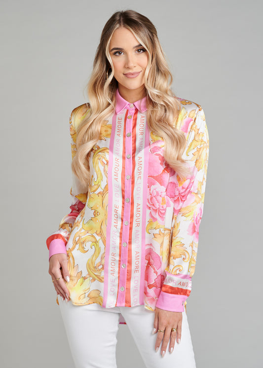 Button Down Blouse With Collar